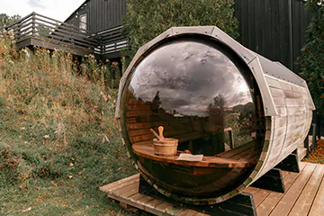panoramic view sauna in Gravenhurst, ON