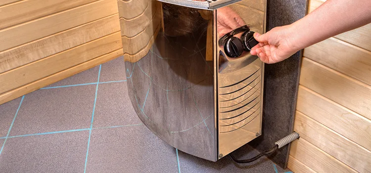 Floor-mounted sauna heater Installation in Gravenhurst, Ontario