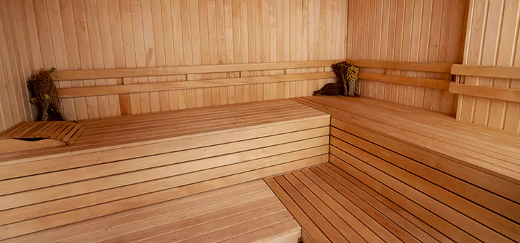 Spruce Wood Sauna Interior Construction in Gravenhurst, Ontario